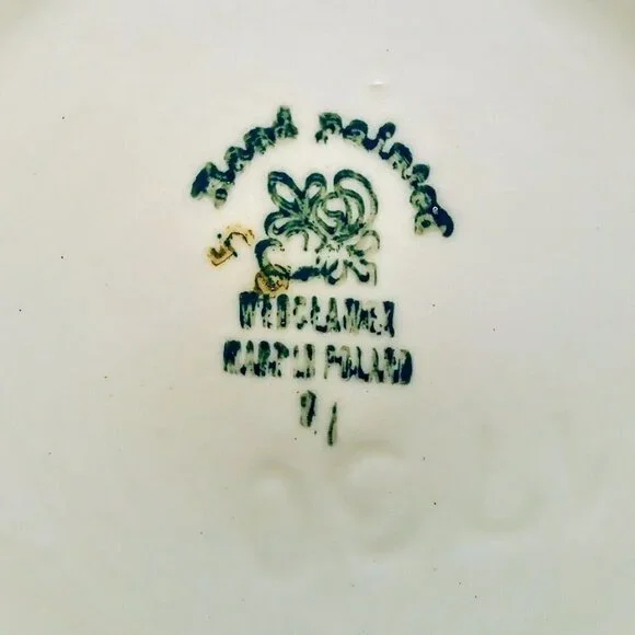 Vintage Wloclawek Poland Handpainted Faience Floral Ceramic Covered Vase - Picture 6 of 6